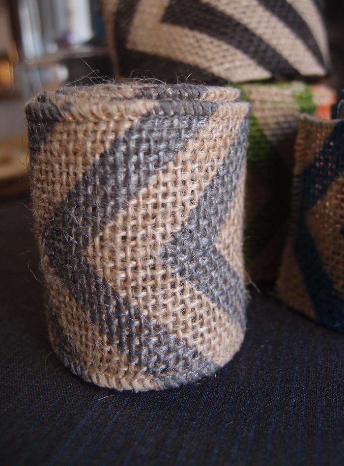 Burlap Fabric Wrap Roll w/ Gray / Grey Chevron Pattern (2.4 x 6 Ft) - PaperLanternStore.com - Paper Lanterns, Decor, Party Lights &amp; More