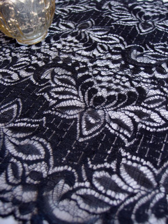 Vintage Black Lace Style No.1 Table Runner (12 x 108) - PaperLanternStore.com - Paper Lanterns, Decor, Party Lights &amp; More