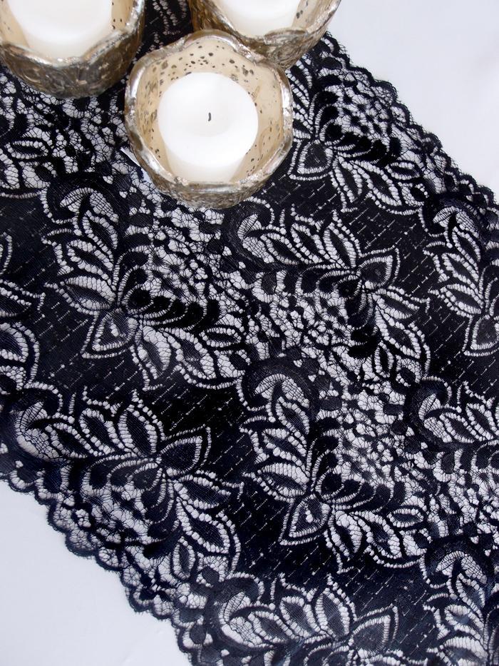 Vintage Black Lace Style No.1 Table Runner (12 x 108) - PaperLanternStore.com - Paper Lanterns, Decor, Party Lights &amp; More