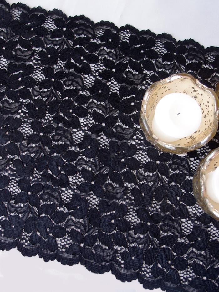 Vintage Black Lace Style No.2 Table Runner (12 x 108) - PaperLanternStore.com - Paper Lanterns, Decor, Party Lights &amp; More