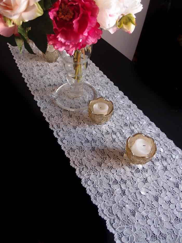 Vintage White Lace Style No.2 Table Runner (12 x 108) - PaperLanternStore.com - Paper Lanterns, Decor, Party Lights &amp; More