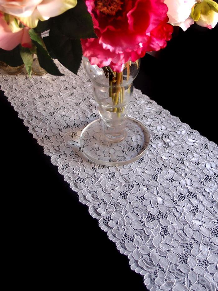 Vintage White Lace Style No.2 Table Runner (12 x 108) - PaperLanternStore.com - Paper Lanterns, Decor, Party Lights &amp; More