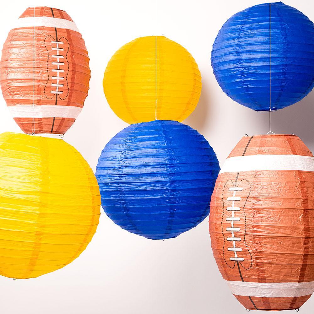 San Diego Pro Football Paper Lanterns 6pc Combo Tailgating Party Pack (Navy Blue/Yellow)  - by PaperLanternStore.com - Paper Lanterns, Decor, Party Lights &amp; More