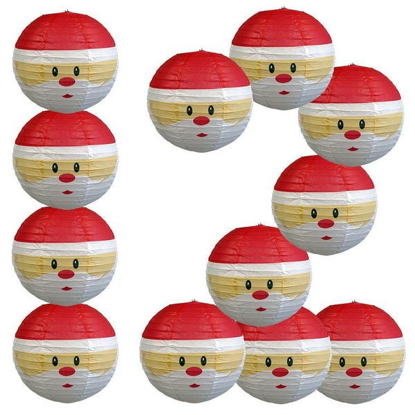 14&quot; Santa Claus Christmas Holiday Paper Lantern - PaperLanternStore.com - Paper Lanterns, Decor, Party Lights &amp; More