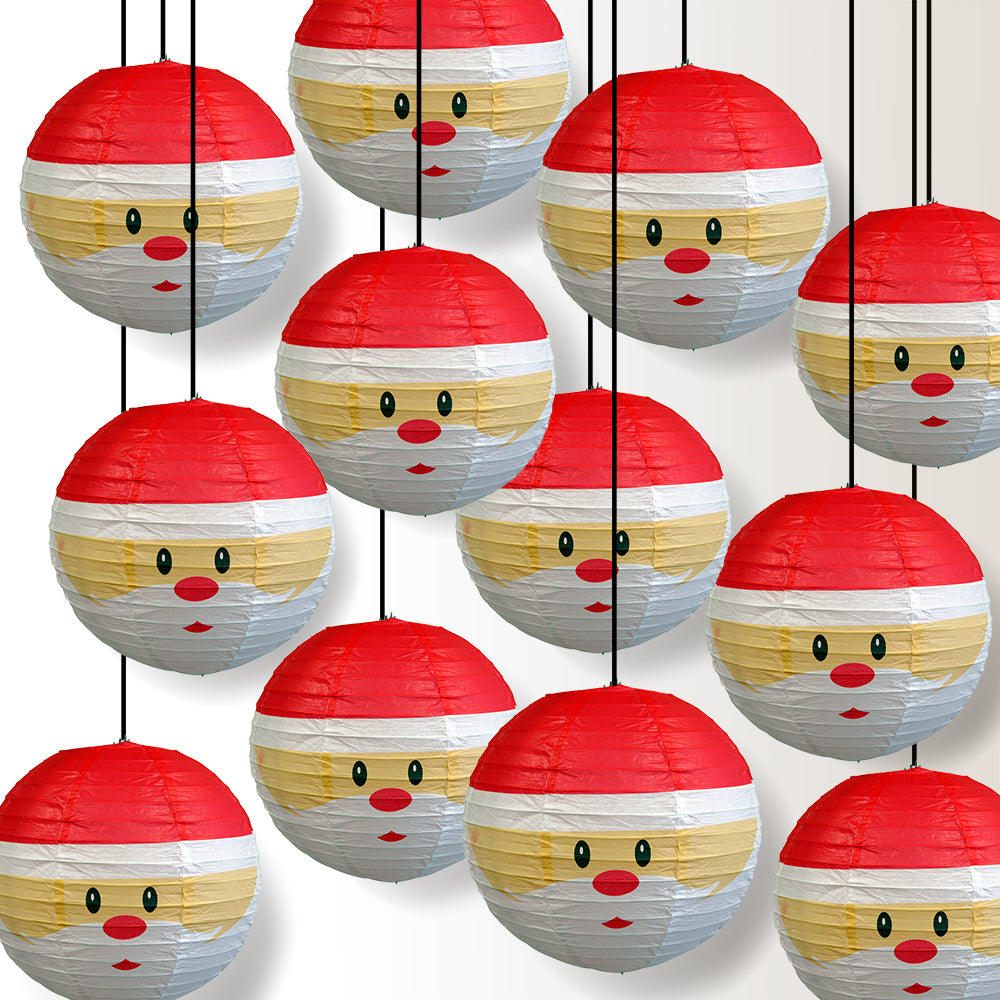 12 PACK | 14&quot; Santa Claus Christmas Holiday Paper Lantern - PaperLanternStore.com - Paper Lanterns, Decor, Party Lights &amp; More