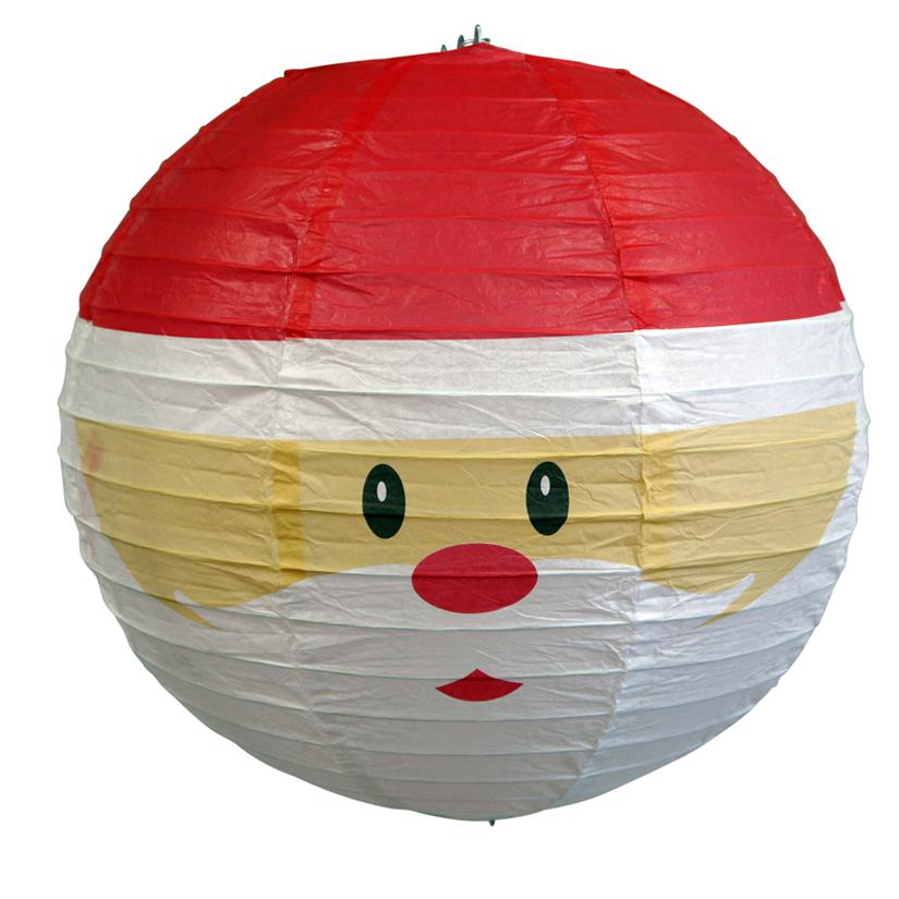 14&quot; Santa Claus Christmas Holiday Paper Lantern - PaperLanternStore.com - Paper Lanterns, Decor, Party Lights &amp; More