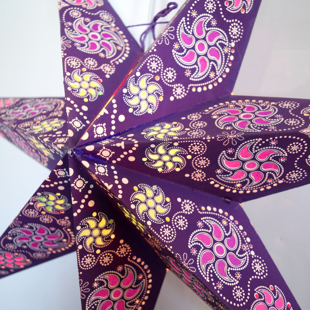 24&quot; Purple Winds 7-Point Paper Star Lantern, Hanging Wedding &amp; Party Decoration