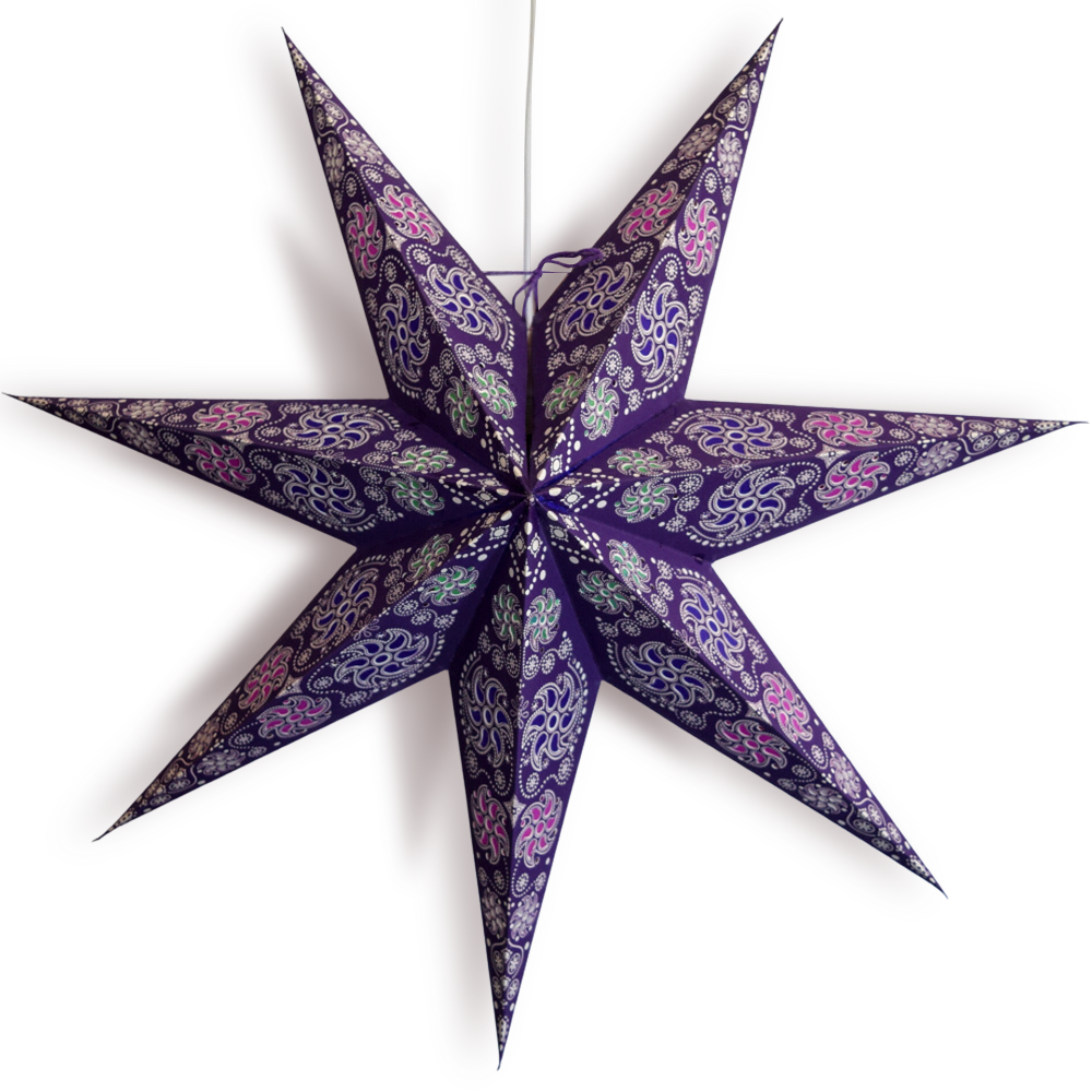 24&quot; Purple Winds 7-Point Paper Star Lantern, Hanging Wedding &amp; Party Decoration