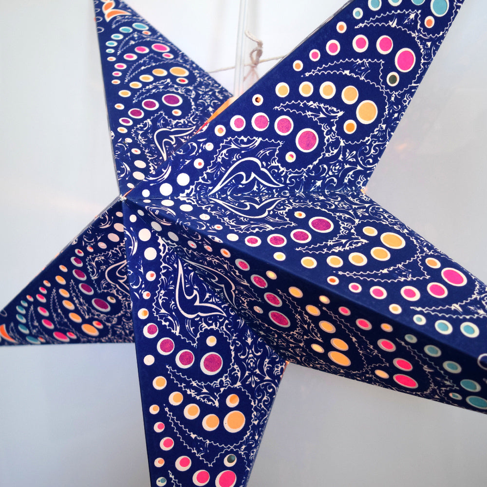 24&quot; Purple Aloha Paper Star Lantern, Hanging Wedding &amp; Party Decoration