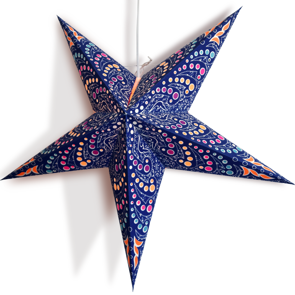 24" Purple Aloha Paper Star Lantern, Hanging Wedding & Party Decoration