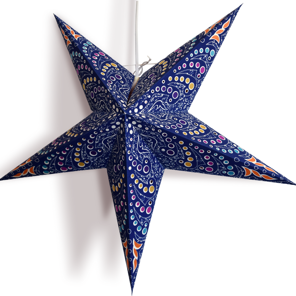 24" Purple Aloha Paper Star Lantern, Hanging Wedding & Party Decoration