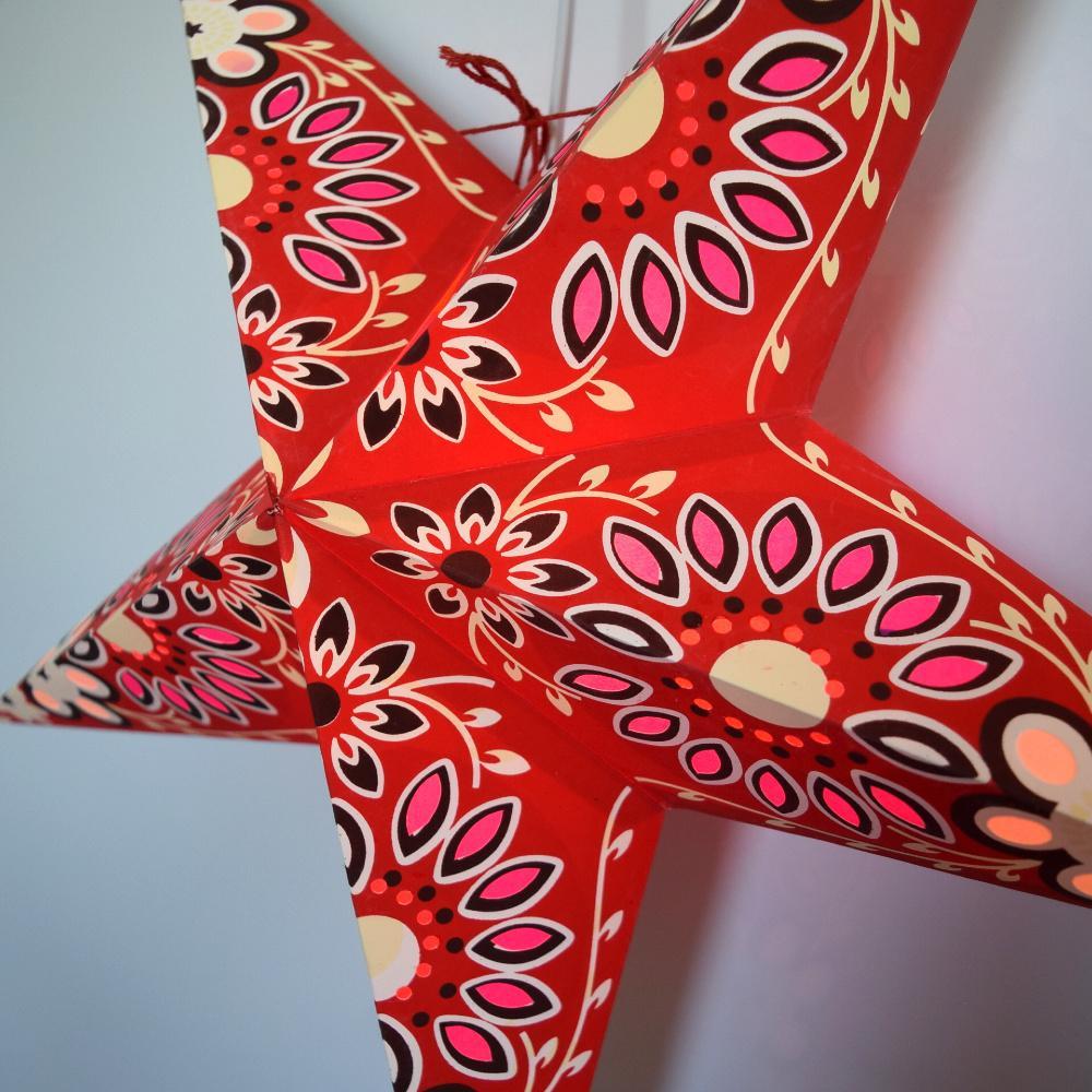 24&quot; Red Sunflower Paper Star Lantern, Hanging Wedding &amp; Party Decoration