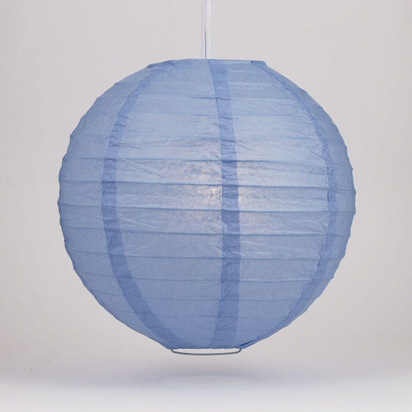 5 PACK | 12" Serenity Blue Even Ribbing Round Paper Lanterns - PaperLanternStore.com - Paper Lanterns, Decor, Party Lights & More