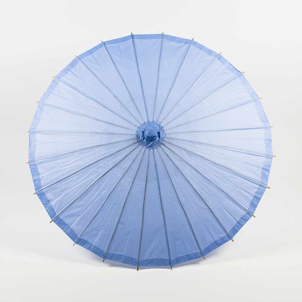 BULK PACK (10-Pack) 32&quot; Serenity Blue Paper Parasol Umbrella for Weddings and Parties with Elegant Handle