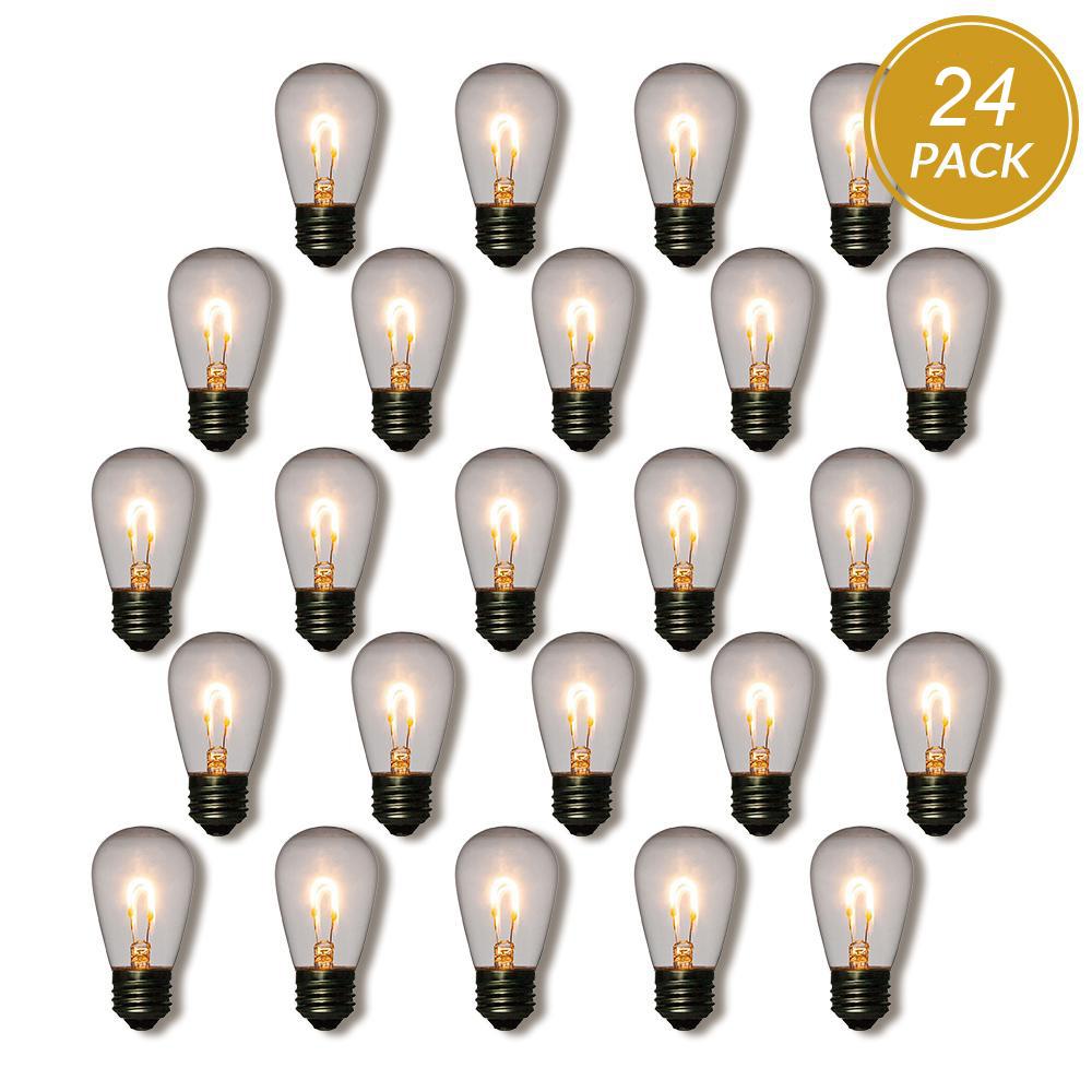 24-Pack LED Filament S14 Shatterproof Energy Saving Light Bulb, Dimmable, 1W,  E26 Medium Base - PaperLanternStore.com - Paper Lanterns, Decor, Party Lights &amp; More