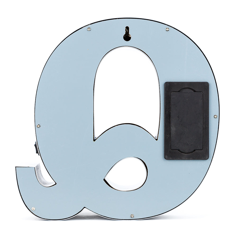 Silver Marquee Light Letter &#39;Q&#39; LED Metal Sign (8 Inch, Battery Operated w/ Timer) - PaperLanternStore.com - Paper Lanterns, Decor, Party Lights &amp; More