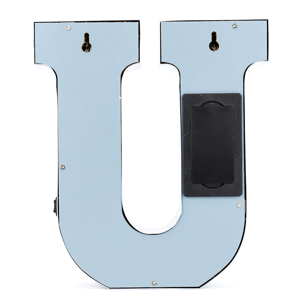 Silver Marquee Light Letter &#39;U&#39; LED Metal Sign (8 Inch, Battery Operated w/ Timer) - PaperLanternStore.com - Paper Lanterns, Decor, Party Lights &amp; More