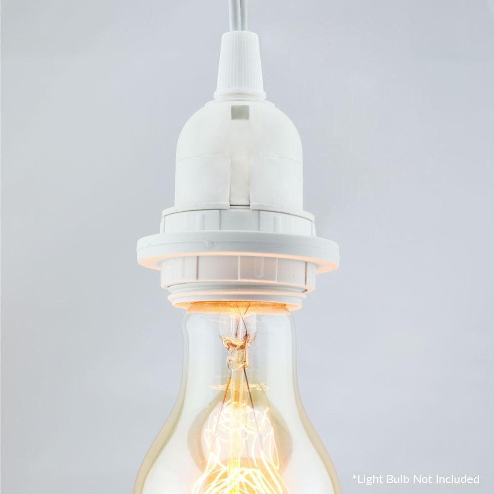 BULK PACK (10) Single Socket Pendant Light Cord Kits for Lanterns (11FT, Switch, White) - PaperLanternStore.com - Paper Lanterns, Decor, Party Lights &amp; More