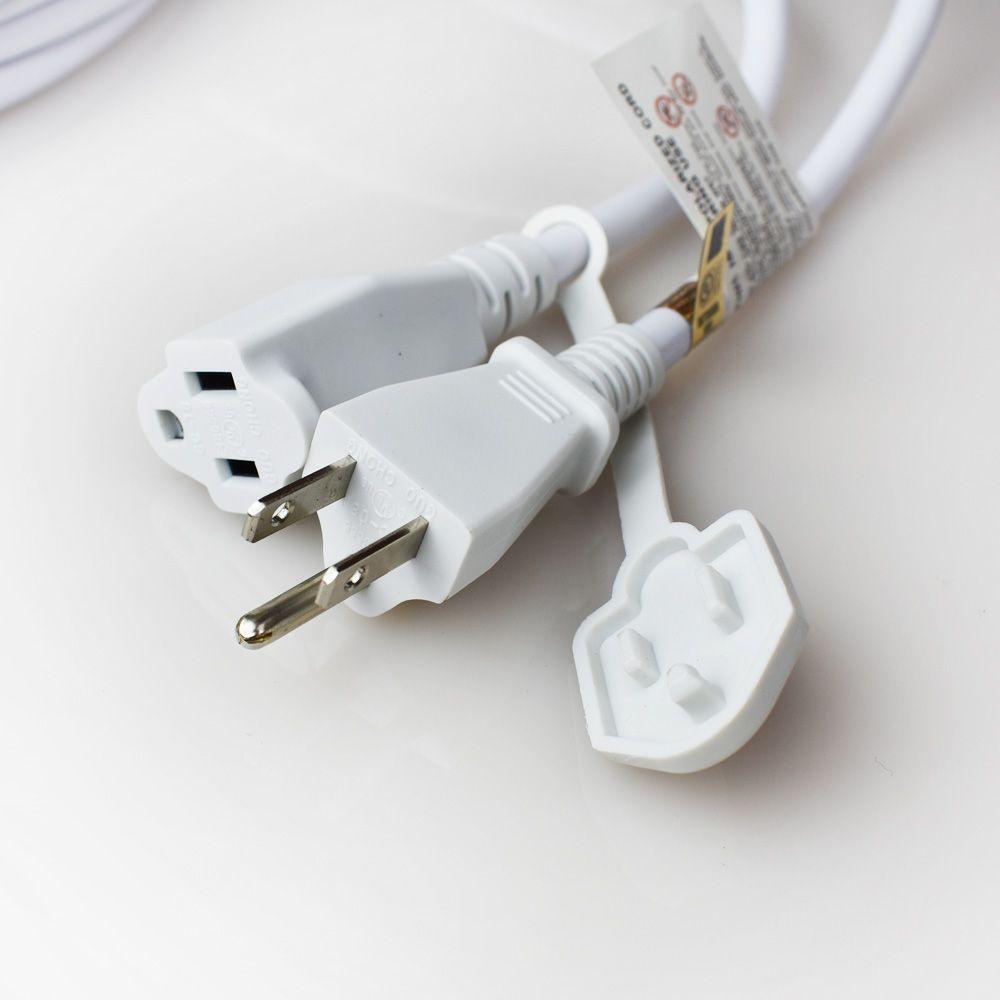 (Cord Only) 24 Socket SJTW Outdoor Commercial DIY String Light 54 FT White Cord w/ E26 Medium Base, Weatherproof, 14 AWG