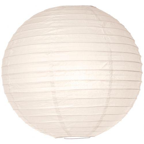 Off-White 6 Inch Round No Frills Parallel Ribbed Paper Lantern Set of 10 - PaperLanternStore.com - Paper Lanterns, Decor, Party Lights &amp; More