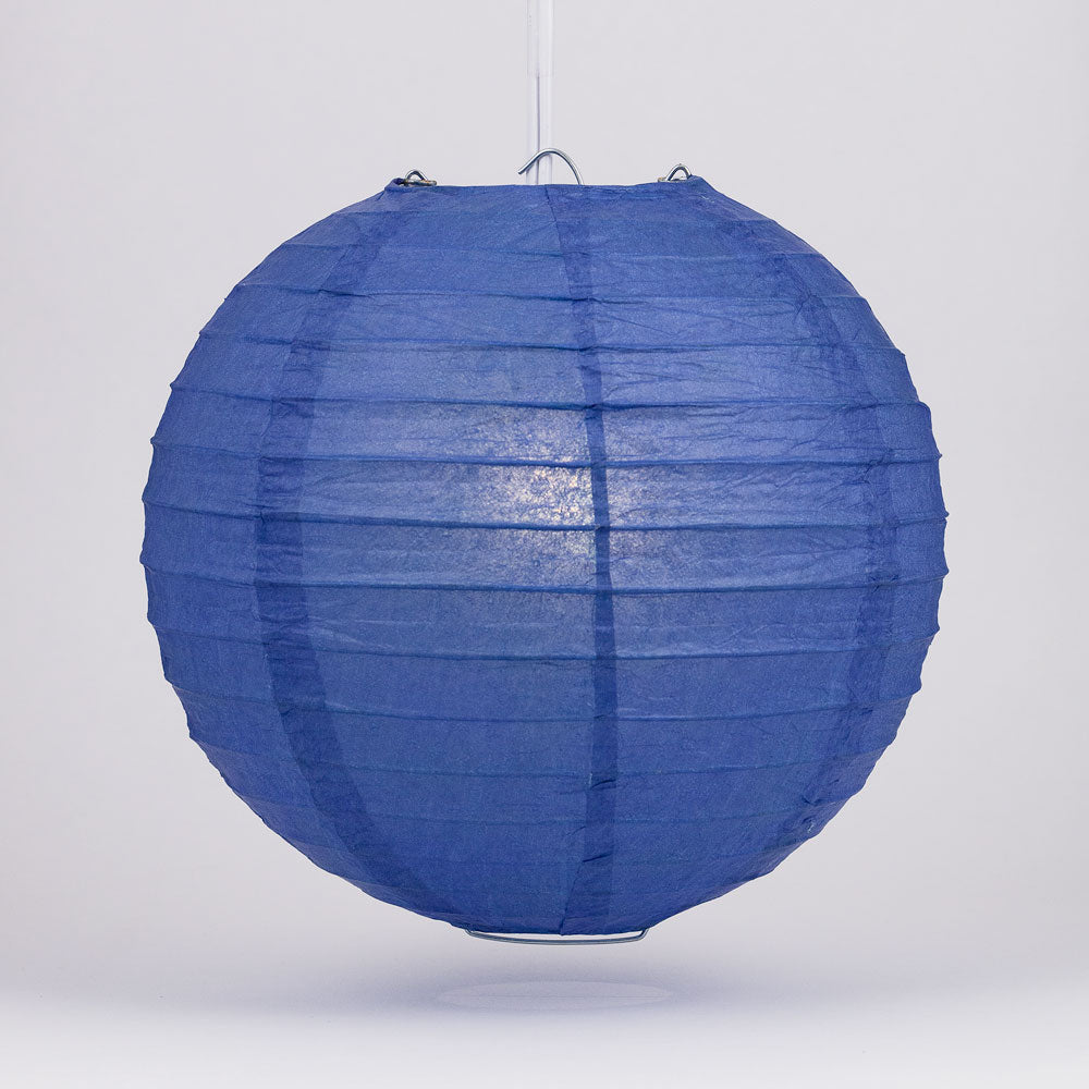 4" Dark Blue Round Paper Lantern, Even Ribbing, Hanging Decoration (10 PACK) - PaperLanternStore.com - Paper Lanterns, Decor, Party Lights & More