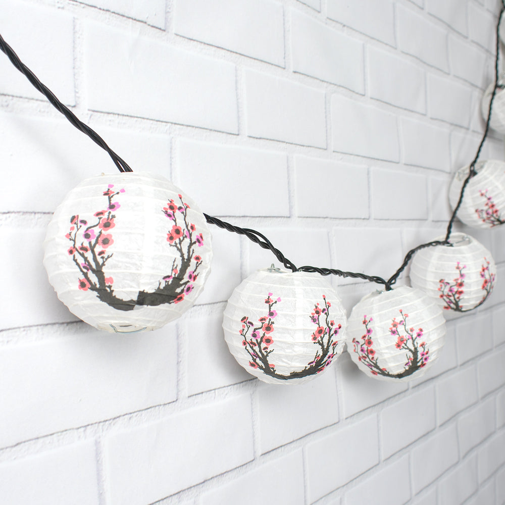 4" Cherry Blossom Round Paper Lantern, Even Ribbing, Hanging Decoration (10 PACK) - PaperLanternStore.com - Paper Lanterns, Decor, Party Lights & More