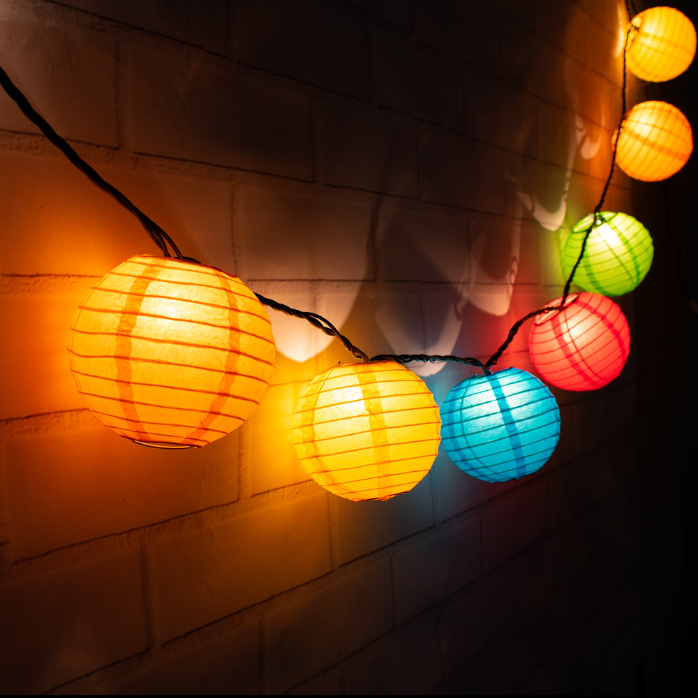 4" Multi-Color Round Paper Lantern, Even Ribbing, Hanging Decoration (10 PACK) - PaperLanternStore.com - Paper Lanterns, Decor, Party Lights & More