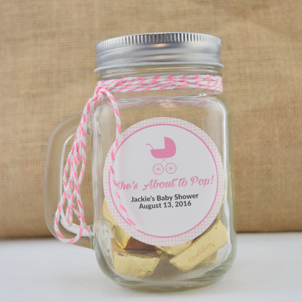 Case of 48 | Small Mason Jar Mug w/ Handle, Lid (1 Pint / 16 oz) - Great for Crafting and Favors - PaperLanternStore.com - Paper Lanterns, Decor, Party Lights &amp; More