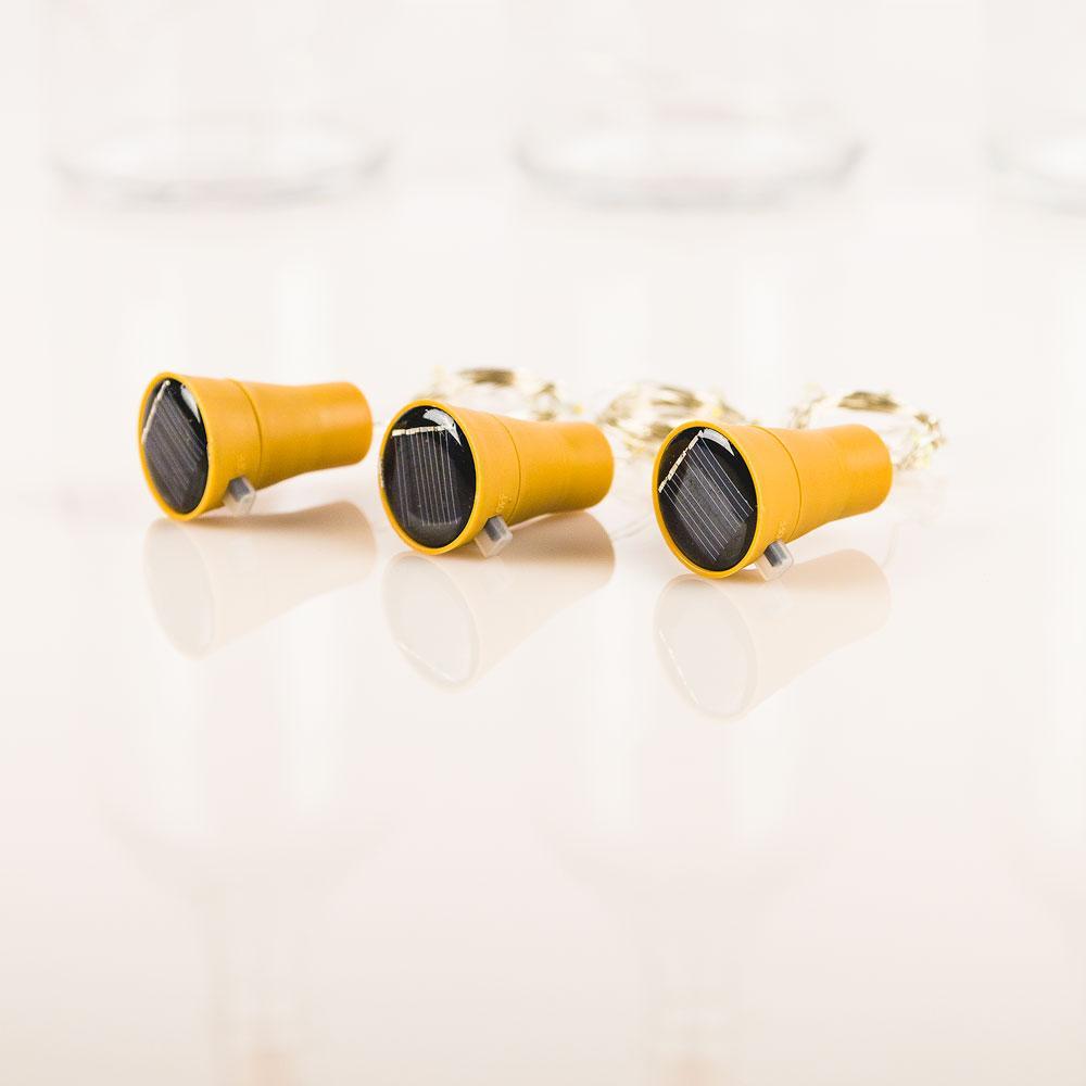 3 Pack | 3 Ft 10 Super Bright Cool White LED Solar Operated Wine Bottle lights With Cork DIY Fairy String Light For Home Wedding Party Decoration - PaperLanternStore.com - Paper Lanterns, Decor, Party Lights & More