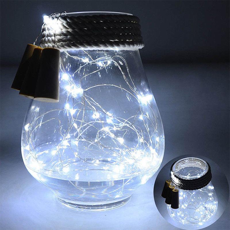 3 Pack | 3 Ft 10 Super Bright Cool White LED Solar Operated Wine Bottle lights With Cork DIY Fairy String Light For Home Wedding Party Decoration - PaperLanternStore.com - Paper Lanterns, Decor, Party Lights &amp; More