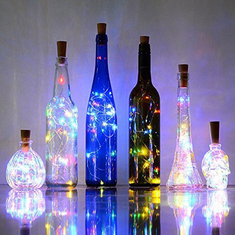 3 Pack | 3 Ft 10 Super Bright RGB LED Solar Operated Wine Bottle lights With Cork DIY Fairy String Light For Home Wedding Party Decoration - PaperLanternStore.com - Paper Lanterns, Decor, Party Lights &amp; More
