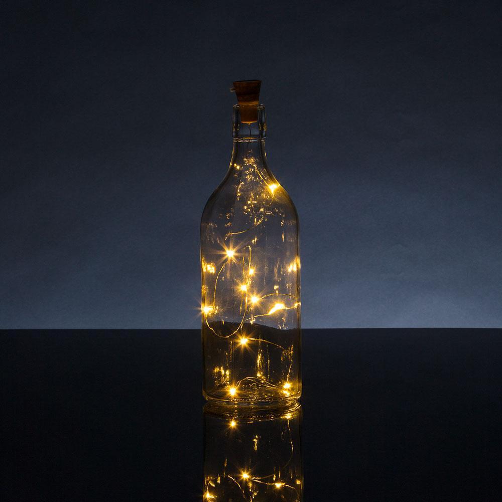 3 Ft 10 Super Bright Warm White LED Solar Operated Wine Bottle lights With Cork DIY Fairy String Light For Home Wedding Party Decoration - PaperLanternStore.com - Paper Lanterns, Decor, Party Lights & More