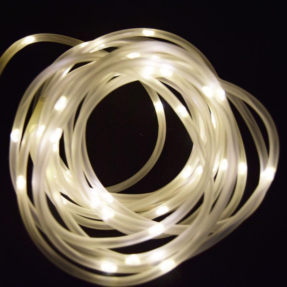 50 Warm White LED Solar Powered Garden Stake Rope Tube String Light  w/ Light Sensor (16.5 FT) - PaperLanternStore.com - Paper Lanterns, Decor, Party Lights & More