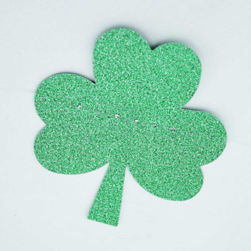 St. Patrick&#39;s Day Glitter Gold and Green Shamrock Garland Banner (9.5FT) - PaperLanternStore.com - Paper Lanterns, Decor, Party Lights &amp; More