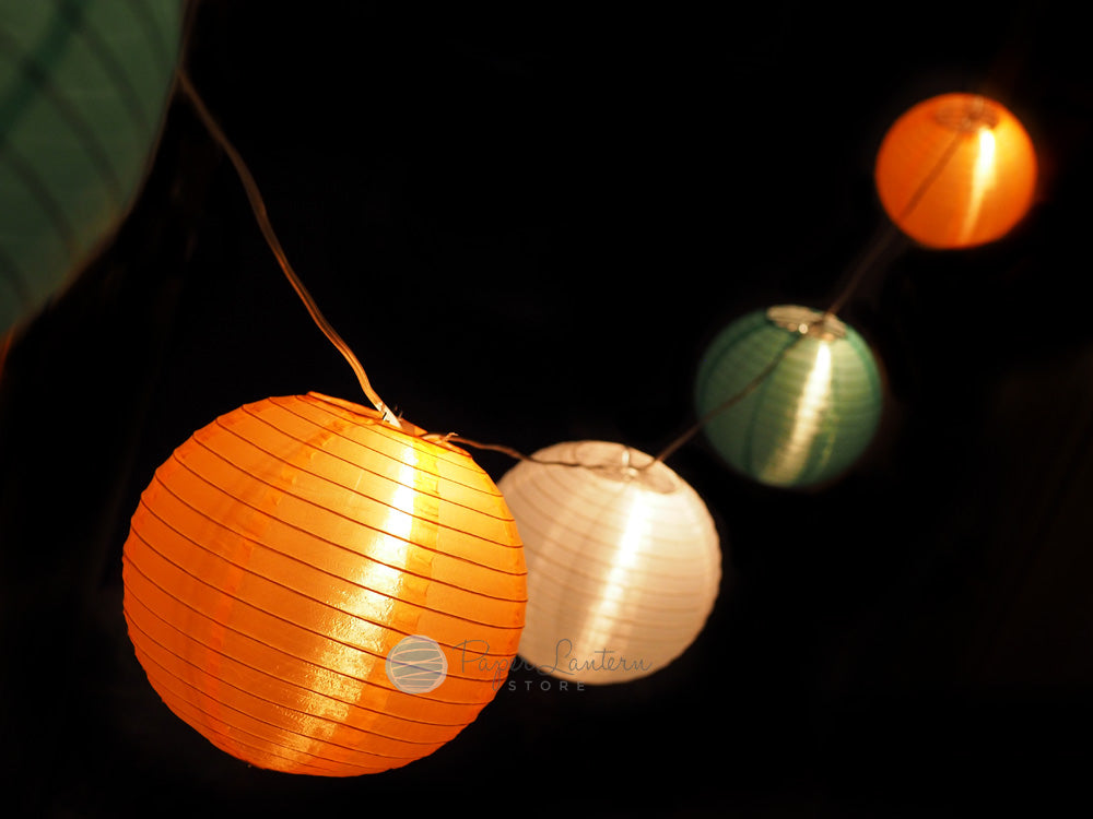 10&quot; St. Patrick&#39;s Day Shimmering Nylon Lantern String Light COMBO Kit (21 FT) - PaperLanternStore.com - Paper Lanterns, Decor, Party Lights &amp; More