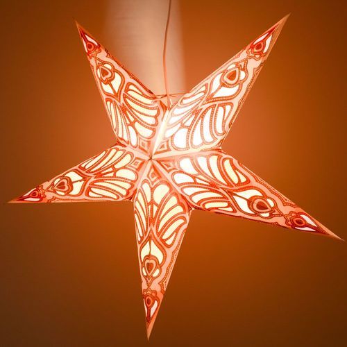 3-PACK + Cord | Yellow Parrot Glitter 24&quot; Illuminated Paper Star Lanterns and Lamp Cord Hanging Decorations - PaperLanternStore.com - Paper Lanterns, Decor, Party Lights &amp; More