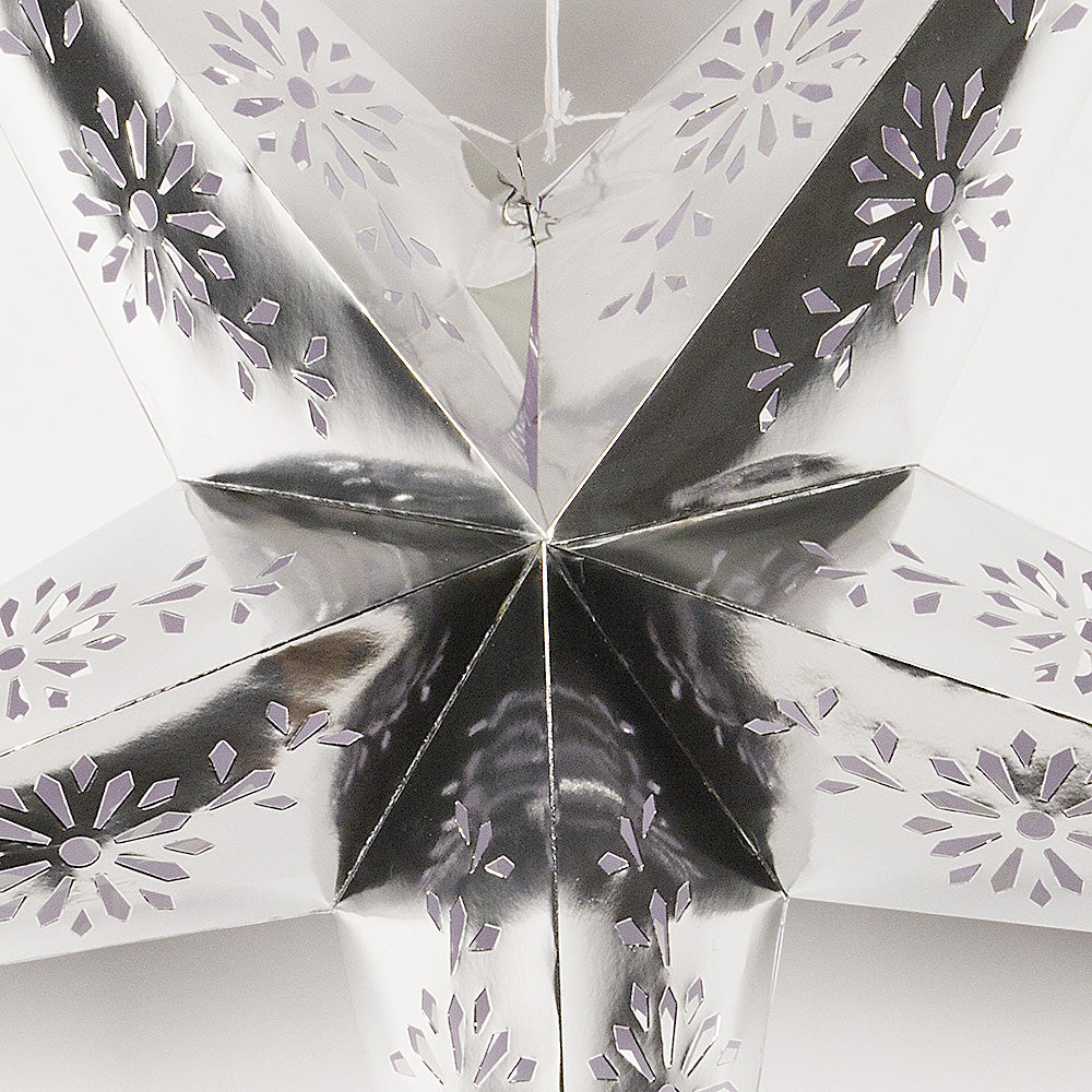 44" Extra Large Silver Foil Paper Star Lantern, Hanging - PaperLanternStore.com - Paper Lanterns, Decor, Party Lights & More