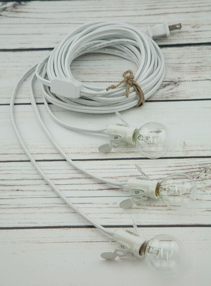 Star Lantern Triple Socket White Pendant Light Lamp Cord, Switch, 17 Ft - Electrical Swag Light Kit - PaperLanternStore.com - Paper Lanterns, Decor, Party Lights &amp; More