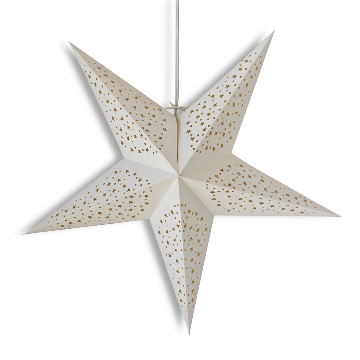 3-PACK + Cord | 24&quot; White &#39;Thousand Stars&#39; Paper Star Lantern and Lamp Cord Hanging Decoration - PaperLanternStore.com - Paper Lanterns, Decor, Party Lights &amp; More