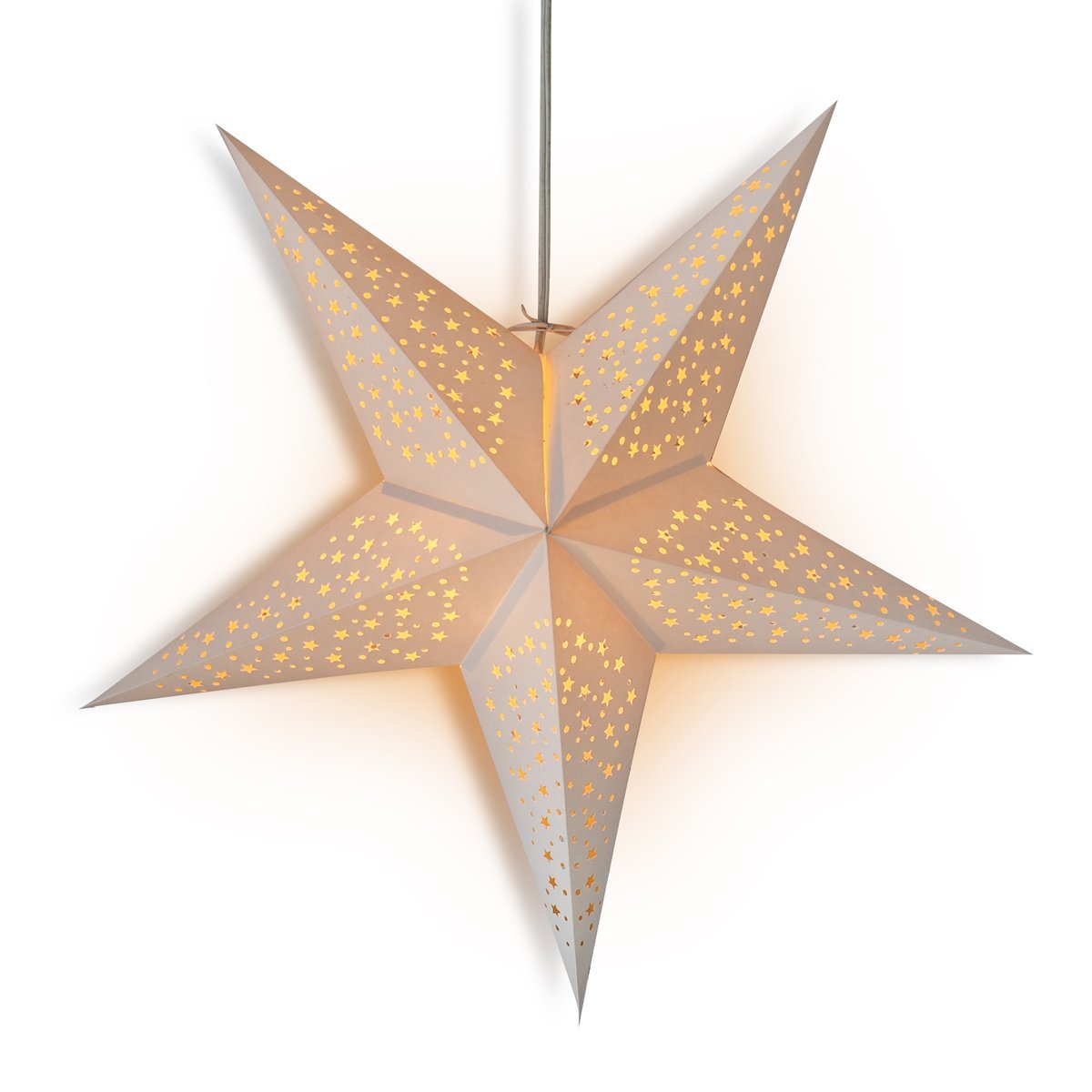 3-PACK + Cord | 24&quot; White &#39;Thousand Stars&#39; Paper Star Lantern and Lamp Cord Hanging Decoration - PaperLanternStore.com - Paper Lanterns, Decor, Party Lights &amp; More