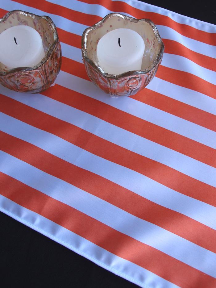Striped Pattern Table Runner - Orange (12 x 108) - PaperLanternStore.com - Paper Lanterns, Decor, Party Lights &amp; More
