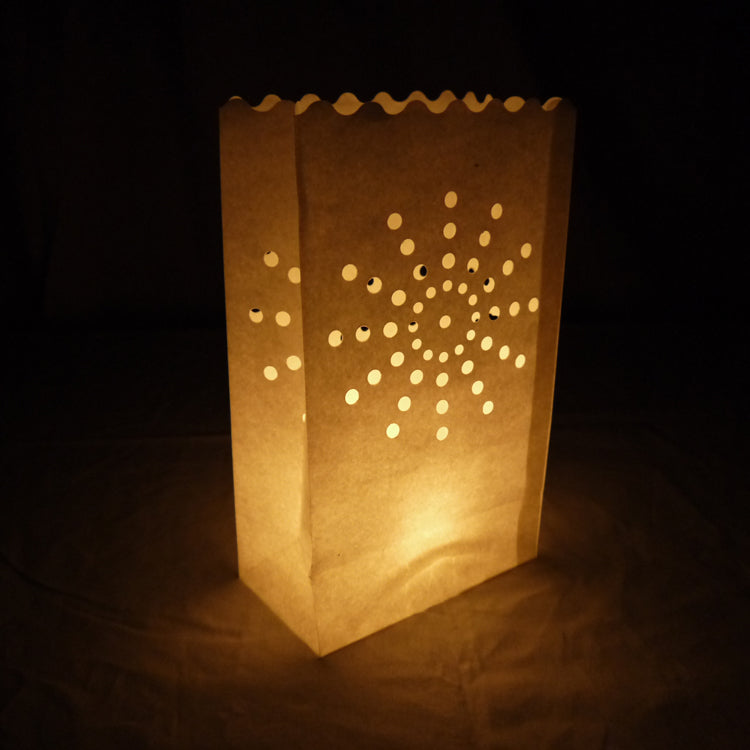 50 Set Luminary Paper Bags with Flameless Tea Lights, Christmas LED Tea  Light Flameless Candle with Luminaries Candle Bag for Birthday Wedding