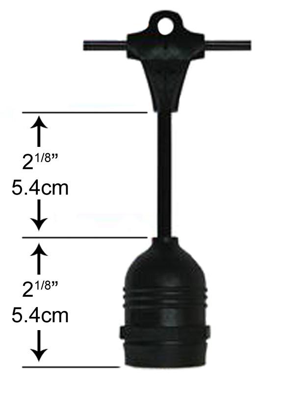 24 Suspended Socket Outdoor Commercial Shatterproof LED String Light Set, 54 FT Black Cord w/ E26, Weatherproof SJTW