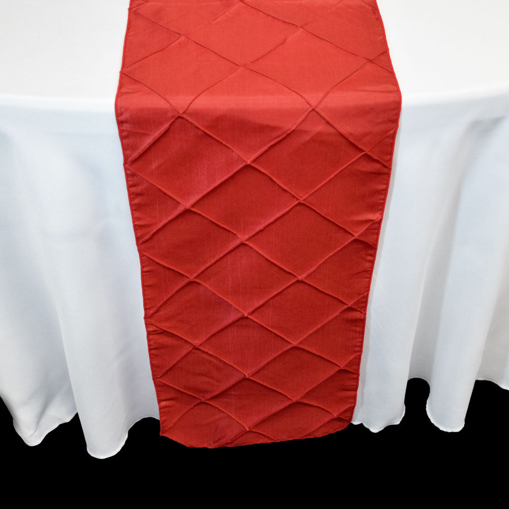 Red Pintuck Chameleon Table Runner - 12 x 108 Inch - PaperLanternStore.com - Paper Lanterns, Decor, Party Lights & More