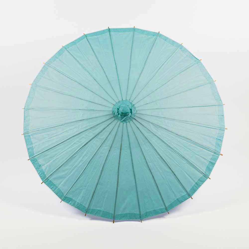 32" Teal Green Paper Parasol Umbrella with Elegant Handle