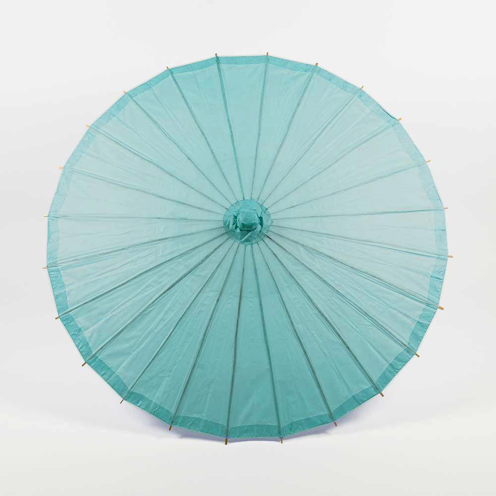 BULK PACK (10-Pack) 32&quot; Teal Green Paper Parasol Umbrella with Elegant Handle