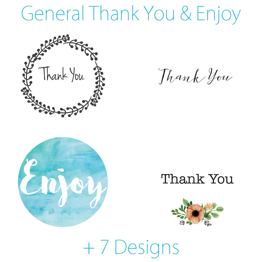1.5 Inch Thank You Themed Circle Label Stickers for Party Favors & Invitations (Pre-Set Designed, 24 Labels) - PaperLanternStore.com - Paper Lanterns, Decor, Party Lights & More