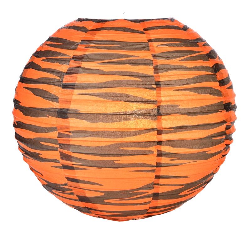 14&quot; 4-Pack Safari Animal Print Cheetah Giraffe Tiger Zebra Paper Lanterns Party Variety Pack