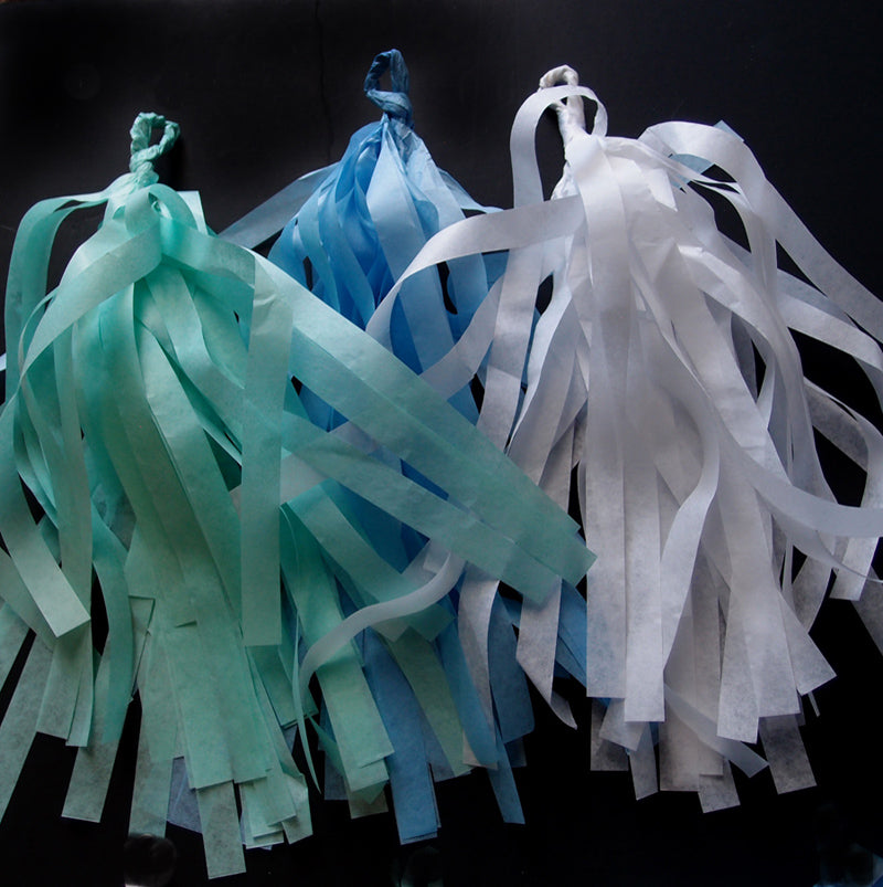 Tissue Paper Tassel Garland Kit - Sea Mix - PaperLanternStore.com - Paper Lanterns, Decor, Party Lights &amp; More