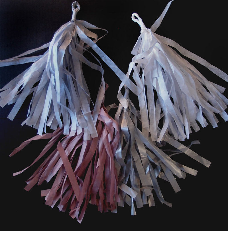 Tissue Paper Tassel Garland Kit - Silver Party (Silver, Gray, White, Light Rose) - PaperLanternStore.com - Paper Lanterns, Decor, Party Lights &amp; More